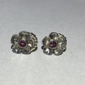 Katura Design Tourmaline Sterling Flower Earrings